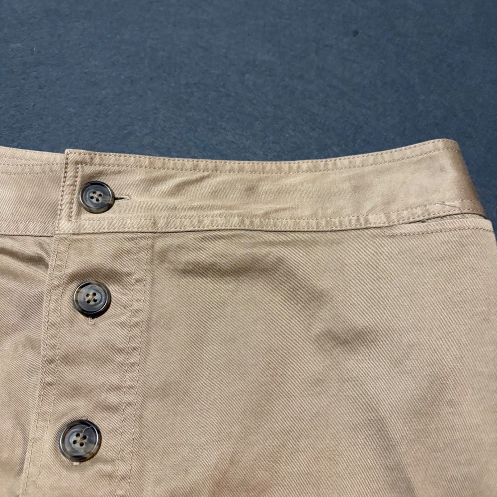 J.Crew Button Front Mini Skirt Womens 10 Khaki Tan Preppy Academic Core Fall - Picture 3 of 9